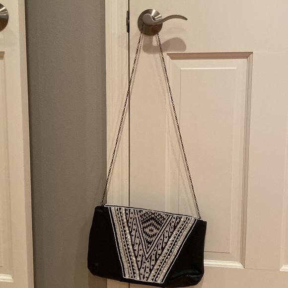 Big Buddha black with white beading envelope clutch - Picture 7 of 12